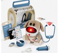 Mainely Peluche interactiva Personalizable Dr. Dog - Serie Care Pets - Set de Veterinario y Juego de rol - para niños a Partir de 3 años - Personalizada con el Nombre - TOPBRIGHT