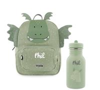 Mainely Personalizable mochila infantil dragón - ligera & cómoda - tirantes ajustables & lavable - ideal para guardería & preescolar - personalizada con nombre - Trixie