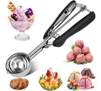 Mainiusi Cuchara de Helado de Acero Inoxidable de 5 cm, Cuchara de 45 ml, para Bolas de Helado, Melón, Albóndigas, Masa y Arroz