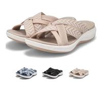 MAINPICK - Sandalias ortopédicas de recuperación cómodas para fascitis plantar con soporte de arco para mujer, zapatos de caminar, beige, 38 EU