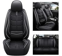 maiqiken Funda de Asiento para Toyota Rav4, Set Completo para 5 Asientos, para Todo Tipo de climas, Funda de Asiento de Cuero, Estándar - Negro Blanco