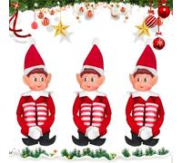 MAISITOO Elfo Navidad 40cm Juego de Elfos Muñeca Suave de Pierna Larga Travieso Duende, Santa Divertida Figura de Elfos Que se comportan Mal con Cuerpo Suave y Cara de Vinilo, niño Elfo Decoración