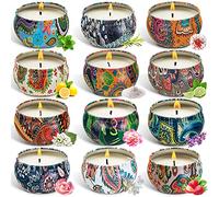 MAISITOO Vela Perfumadas, 12 Vela aromática Velas Perfumada Vainilla Cera de Soja Natural para Relajación y Alivio de Estrés Aromaterapia Decoración Regalo para Bodas, cumpleaños y Navidad