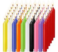 MAISITOO Velas 60 Colores Surtidos de hechizos Velas sin Goteo pequeño para Chimes, Magia, Congregación, vigilia con Velas, rituales, Decoración de Fiesta (10 Colores) 4 Pulgadas de Alto