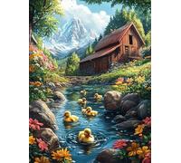 Maison au Bord de la Cascade du lac Puzzle 300 Piezas Papel Principiantes Mitos fantásticos Cuento De Hadas Agilidad Mental Actividad Hacer En Grupo Colgar Pared Detalle Cumpleaños 3
