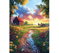 Maison au Bord du lac de montagne Puzzle 500 Piezas Cartón Grueso para Adultos Y Adolescentes Mitos fantásticos Cuento De Hadas Ocio Doméstico Terapia Relajación Mejor Valorado Idea De Regalo 500 PCS