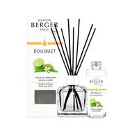 MAISON BERGER Bouquet Perfumado Fleur de Citronnier, 100 ml | Estuche completo: frasco de cristal, 6 varillas negras y 100 ml de Fleur de Citronnier, sin llama ni electricidad
