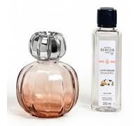 Maison BERGER - Estuche de lámpara Berger CORALI rosa - Lámpara catalítica 2 en 1 que perfuma y ayuda a purificar el aire con recarga de 250 ml/8,45 fl oz Lady Flower - Cristal lacado - Fabricado en