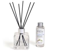 Maison Berger - Ramo perfumado - Modelo de hielo transparente - 6 hebras negras - 21 cm - Incluye recarga de 100 mililitros - Duración de difusión de 4 a 6 semanas (té blanco purezo)