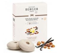 Maison Berger - Recambios Difusor Coche Poussière d'Ambre - Pack de 2 Recargas Cerámicas, Difusión Pasiva 4 a 6 Semanas, Sin Líquido ni Batería