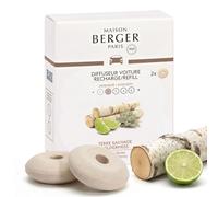 Maison Berger - Recambios Difusor Coche Terre Sauvage - Pack de 2 Recargas Cerámicas, Difusión Pasiva 4 a 6 Semanas, Sin Líquido ni Batería
