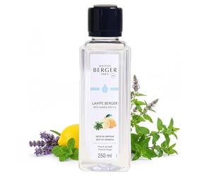 Maison Berger - Recarga Lampe Berger Zeste de Verveine 250 ml - Perfume para el hogar para lámpara catalítica 2 en 1 - Ayuda a purificar y después perfuma el aire - 10 h de difusión, 40 h de perfume