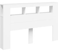 Maison Chic Cabecero con led madera de ingeniería blanco 160x18,5x103,5 cm
