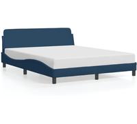 Maison Chic Cama matrimonial con cabecero de poliéster azul 160x200 cm