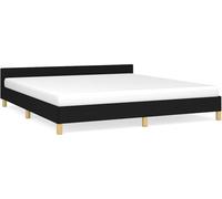 Maison Chic Cama matrimonial con cabecero de poliéster negro 180x200 cm
