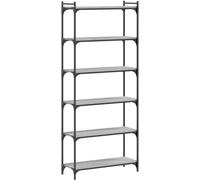 Maison Chic Estantería librería 6 estantes madera gris sonoma 80x30x188 cm
