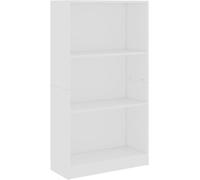 Maison Chic Estantería librería de 3 niveles madera blanco 60x24x109cm