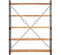 Maison Chic Estantería librería de 5 niveles madera acacia marrón 140x30x180 cm