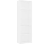 Maison Chic Estantería librería de 5 niveles madera blanco 60x30x189cm