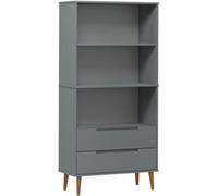 Maison Chic Estantería librería madera maciza de pino gris 85x35x170,5 cm