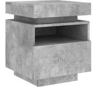 Maison Chic Mesita de noche con luces led madera gris hormigón 40x39x48,5 cm