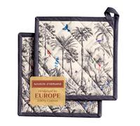 Maison d 'Hermine Amazonia - Juego de 2 Soportes para ollas - 100% algodón, Resistente al Calor, para Barbacoa, Hornear, Asar a la Parrilla, microondas, Barbacoa (20 x 20 cm), Día Madre