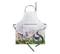 Maison d' Hermine Basse cour 100% algodón 1 pieza delantal de cocina de Pascua con cuello ajustable y bolsillo central invisible con corbatas largas, mujeres hombres primavera/verano (27.50" x 31.50")