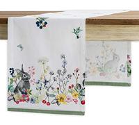 Maison d' Hermine Camino de mesa 100% algodón, 230 cm de largo, decorativo para el hogar, cocina, comedor, fiesta, baby shower, boda, despedida de soltera, primavera y verano (estampados, 37 x 230 cm)