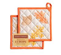 Maison d' Hermine Colors of Autumn 100% algodón Soporte para ollas con Lazo Resistente al Calor para Barbacoa, Cocinar, Hornear, Parrilla, Microondas, Barbacoa, (20cmx20cm)