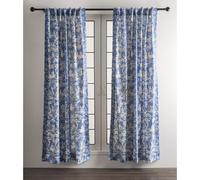 Maison D 'Hermine Cortina 100% algodn - 50 """" x124 """" Cortina decorativa azul - Cortinas estticas para Farmhouse Kitchen & Bedroom - Para prima