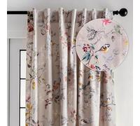 Maison d' Hermine Cortina de 100% algodón, Panel Individual, fácil de Colgar, con Bolsillo para Barra y Bucle para Granja, Oficina y Salas de Estar, equinoccio, Multicolor, Primavera/Verano (50 x 96