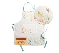Maison d' Hermine Delantal de cocina 100% algodón de 1 pieza con cuello ajustable y bolsillo central oculto, corbatas largas para mujeres/hombres, chef, cocineros (70 cm x 85 cm), Colmar., Día Madre