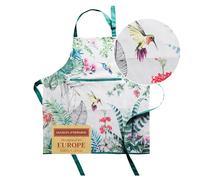 Maison d' Hermine Delantal de cocina 100% algodón de 1 pieza con cuello ajustable y bolsillo central oculto, corbatas largas para mujeres/hombres, chef, cocineros (70 cm x 85 cm) Tropiques, Día Madre