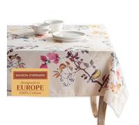 Maison d' Hermine Equinoxe 100% algodón Mantel para Comedor de Cocina | Mesa | Decoración | Fiestas | Bodas | [Beige (Cuadrado, 137 cm x 137 cm)].