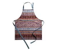 Maison d 'Hermine Fair Isle Delantal de Cocina 100% algodón de 1 Pieza con Cuello Ajustable Bolsillo Central Oculto, Corbatas largas para Mujeres/Hombres, Cocinero, Restaurante (70cm x 85cm) Día Madre