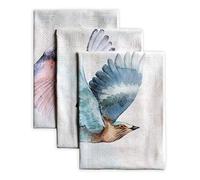 Maison d' Hermine Flying Birds Juego de 3 Toallas de Cocina Multiusos de 100% algodón, Toallas de Bar, para Primavera/Verano (50 cm x 70 cm)