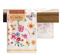 Maison d' Hermine Happy Florals Camino de mesa de Pascua 100% algodón para fiesta | Cena | Vacaciones | Cocina | Primavera/Verano [Alto Verano, Doble Capa (37 cm x 183 cm)]