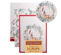 Maison d' Hermine Holly Time - Juego de 3 toallas de cocina multiusos, 100 % algodón, suaves y absorbentes, paños de cocina, paños de cocina, toallas de bar (50 cm x 70 cm)