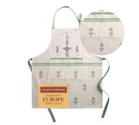 Maison d' Hermine Jardin Du Roy - Delantal de cocina de 1 pieza, 100% algodón, con cuello ajustable y bolsillo central oculto, corbatas largas para mujeres/hombres, chef (70 cm x 85 cm) Día Madre