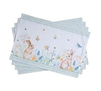 Maison d' Hermine Juego de 4 manteles individuales lavables 100% algodón, reutilizables, para decoración de cocina, comedor, fiesta, boda, restaurante, primavera/verano (rocío de Pascua, 13 x 19