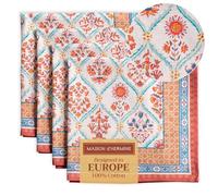 Maison d' Hermine Juego de 4 servilletas 100% algodón, suaves y cómodas, perfectas para comidas familiares, bodas, cócteles, cocina, hogar, primavera/verano, Pascua (45 cm x 45 cm)