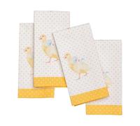 Maison d' Hermine Juego de 4 servilletas cuadradas de tela 100% algodón, suaves y duraderas, reutilizables para uso diario, lavables, cenas, cócteles, bodas, restaurantes (patitos en primavera, 18 x