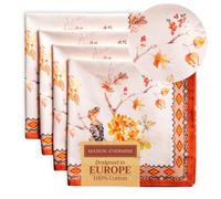 Maison d' Hermine Juego de 4 servilletas de tela 100% algodσn para decoraciones navideρas de Acciσn de Gracias, servilletas cuadradas reutilizabl