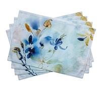 Maison d' Hermine Manteles individuales 100% algodón, 33 cmx48 cm, decorativo, lavable, juego de 4 manteles individuales de tela, comedor, cocina y camping, días de verano perezosos,primavera/verano