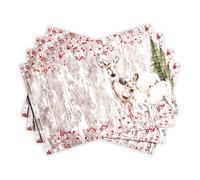 Maison d 'Hermine Meadow Florals-Brown 100% algodón Juego de 4 manteles Individuales para la Mesa de Comedor | Cocina | Boda | La Vida Cotidiana | Cenas | Primavera/Verano (33 cm x 48 cm), Día Madre
