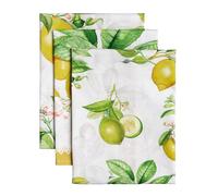 Maison d' Hermine Paño de Cocina 100% algodón, 50 cm x 70 cm, paños de Cocina de Pascua para Limpieza, Comedor, Fiestas de bufé y Uso en Bodas, Limoncello - Primavera/Verano (Juego de 3)
