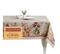 Maison d' Hermine Recolte - Mantel Cuadrado 100% algodón, 152 x 152 cm, Reutilizable, Decorativo, Uso Diario, para Comedor, Granja, hogar, Fiestas, Festivales y Bodas