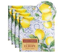 Maison d' Hermine Servilletas 100% algodón, juego de 4 servilletas de tela, lavables, para regalos del día de la madre, cena, baby shower, cítricos, primavera/verano (45 cm x 45 cm)