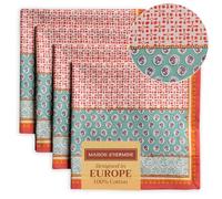Maison d' Hermine Servilletas de tela 100% algodón (45 cm x 45 cm), servilletas decorativas lavables, servilletas de mesa de Pascua para comer, cocina, fiestas y camping, Provenza, primavera/verano