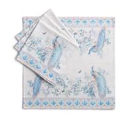 Maison d' Hermine Servilletas de tela 100 % algodón peinado de primera calidad, decorativas, lavables, juego de 4 servilletas para el hogar, cocina, comedor, cócteles y camping, Utopía de pavo real